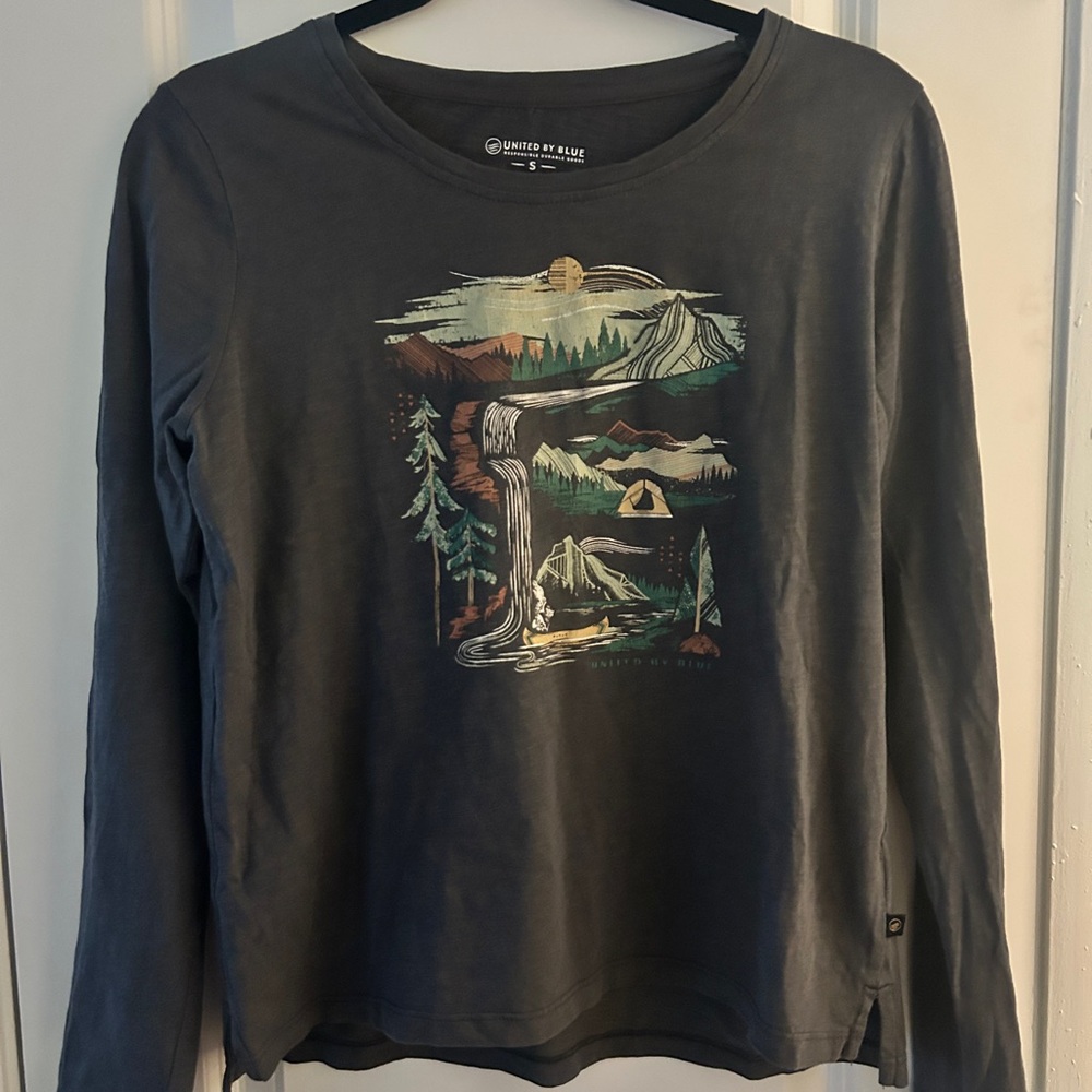 United By Blue Charcoal Long Sleeve with Scenic Graphic